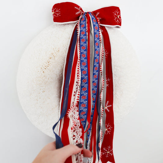 Scandinavian Snowfall RIBBON SET™ (with Bow) - Knot and Spool