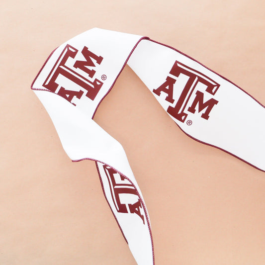 Texas A&M Collegiate Ribbon | 4" | By the Yard - Knot and Spool