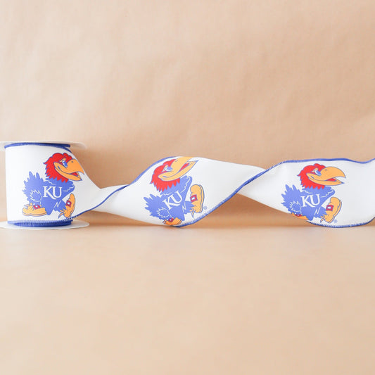 University of Kansas Collegiate Ribbon | 4" | By the Yard - Knot and Spool