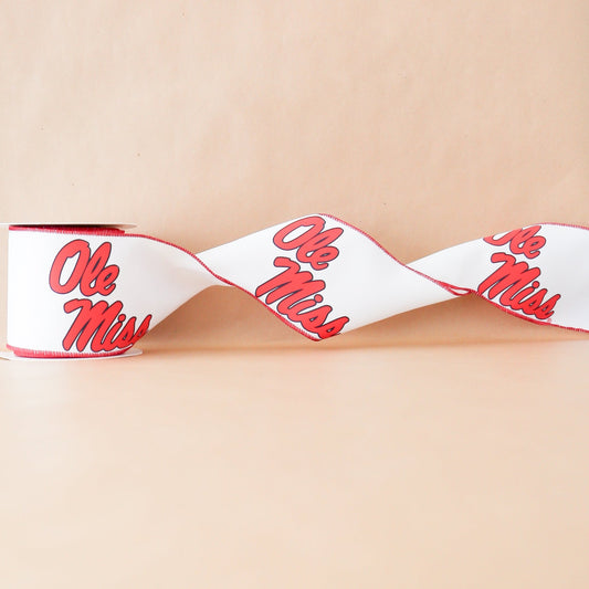University of Mississippi (Ole Miss) Collegiate Ribbon | 4" | By the Yard - Knot and Spool