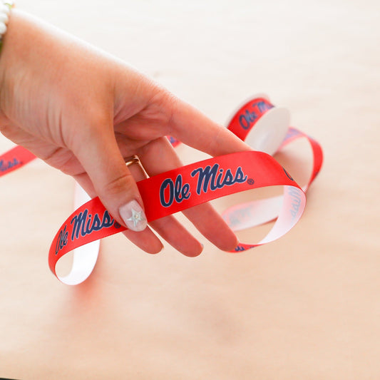 University of Mississippi (Ole Miss) Collegiate Ribbon | 7/8" | By the Yard - Knot and Spool