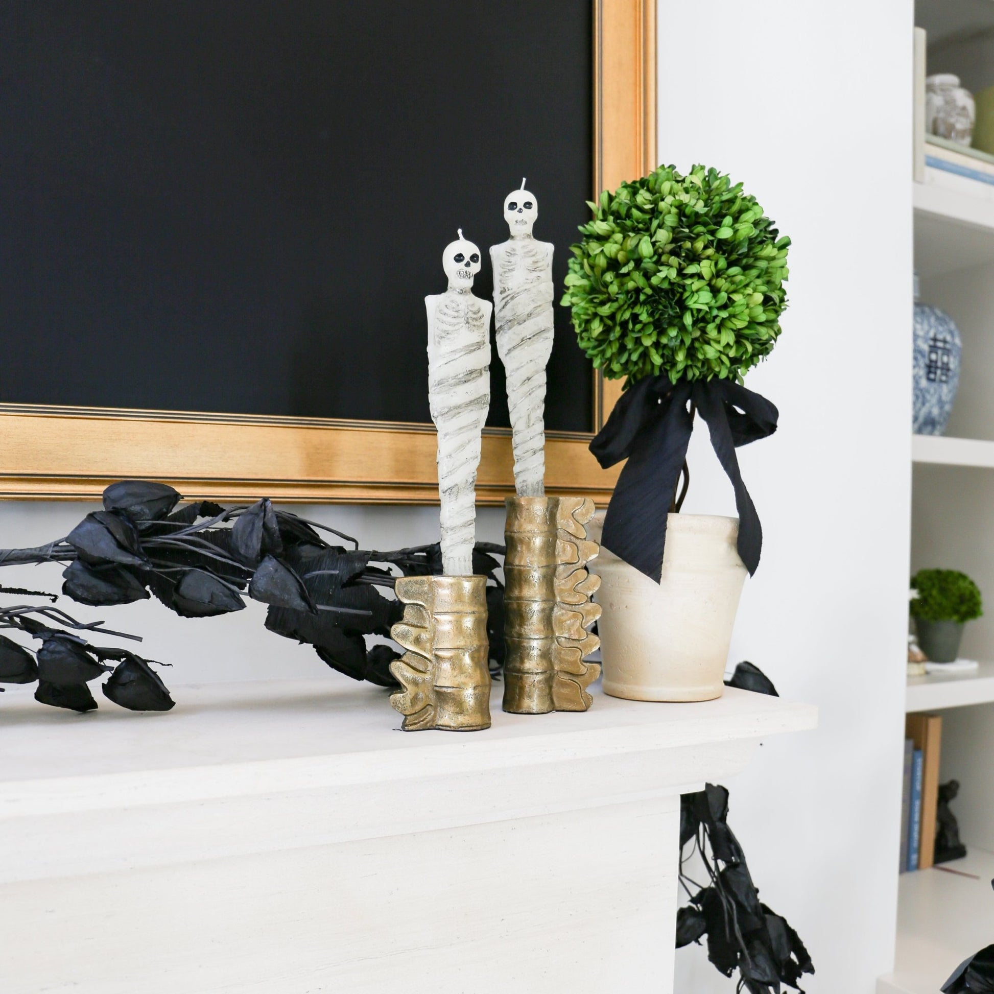 Unscented Mummy Shaped Taper Candles - Knot and Spool