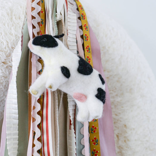 Wool Cow Ornament For Food Nanny - Knot and Spool