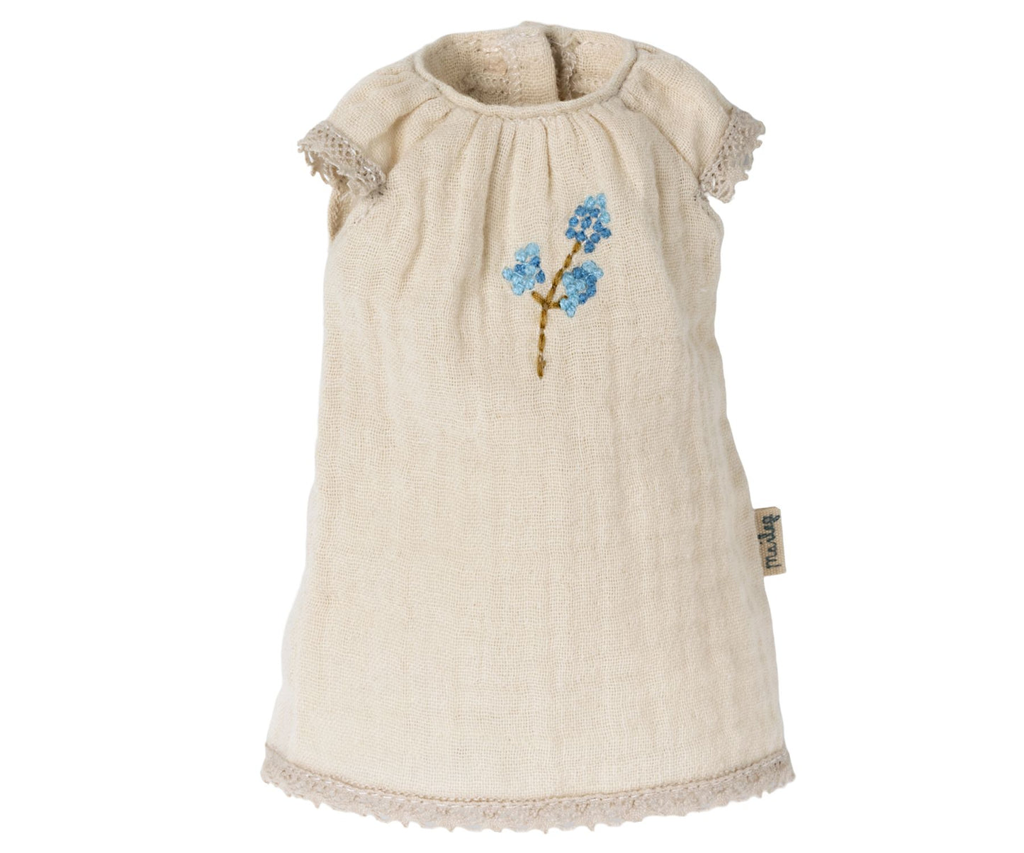 2022 Maileg Dress-Size 2, Cream with Blue Flower
