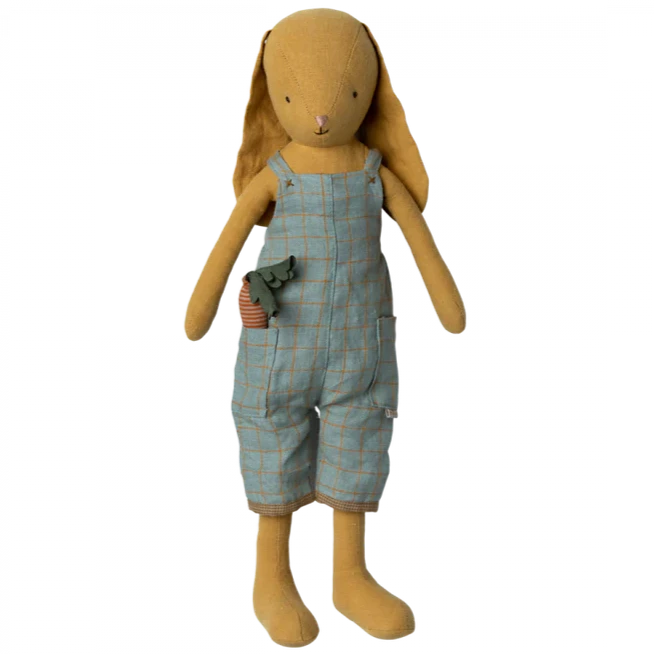 2023 Maileg Dusty Yellow Bunny Size 3 - Overalls with Carrot
