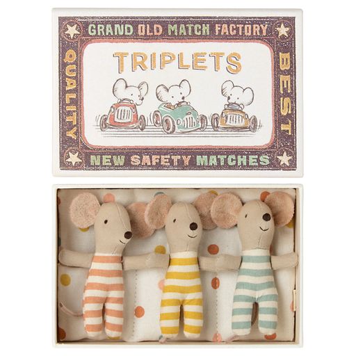 Maileg Triplets Baby Mice In Matchbox