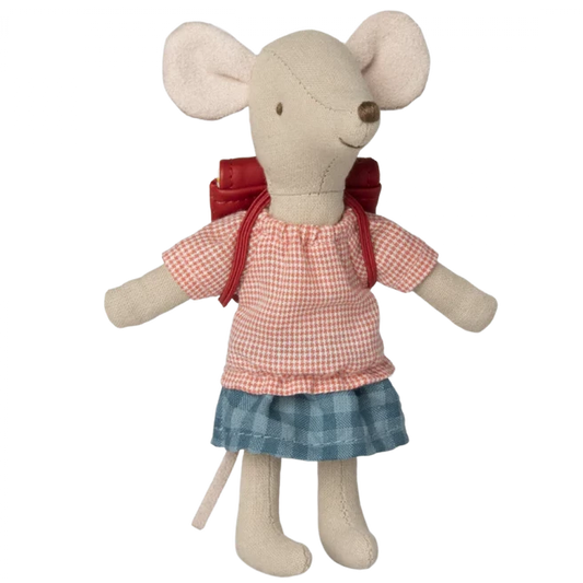 2023 Maileg Big Sister Tricycle Mouse with Bag - Red