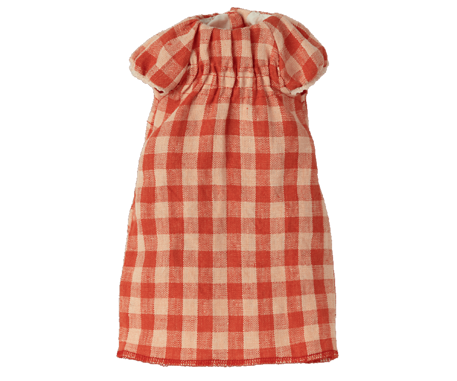 2022 Maileg Dress-Size 3, Pink & Red Checkers