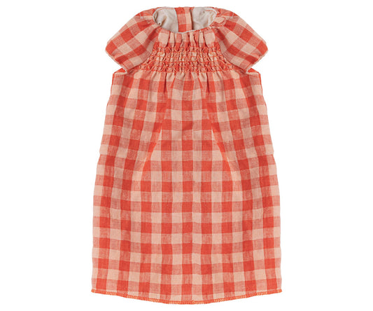 2022 Maileg Red & Pink Checkers Dress-Size 5