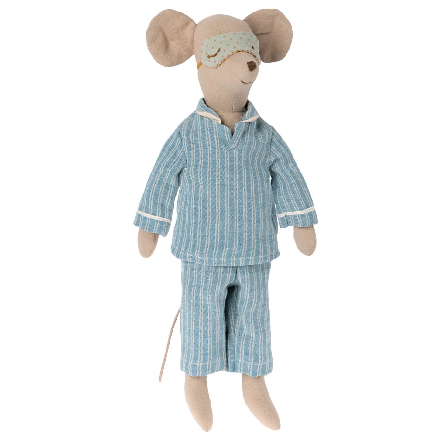 2022 Maileg Medium Mouse in Blue Stripe Pyjamas