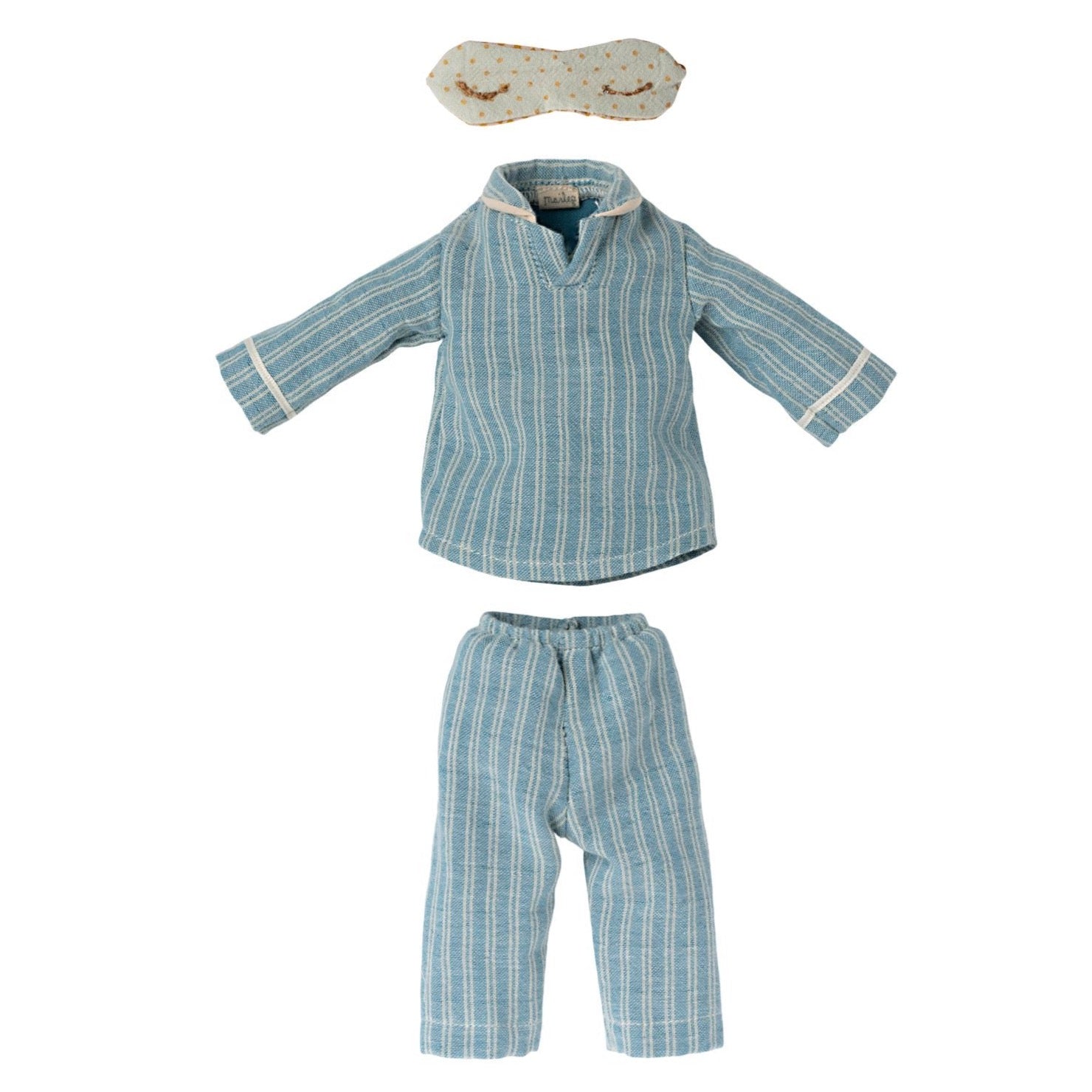 Maileg Medium Mouse Blue Stripe Pyjamas