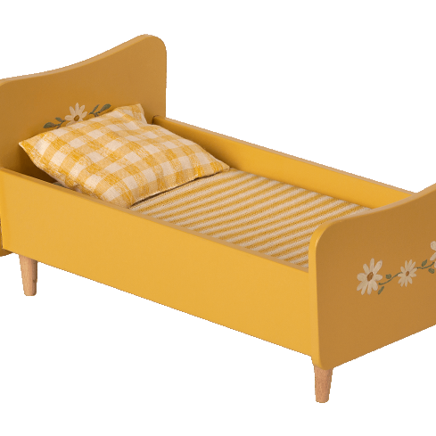 Maileg Miniature Wooden Bed- Yellow