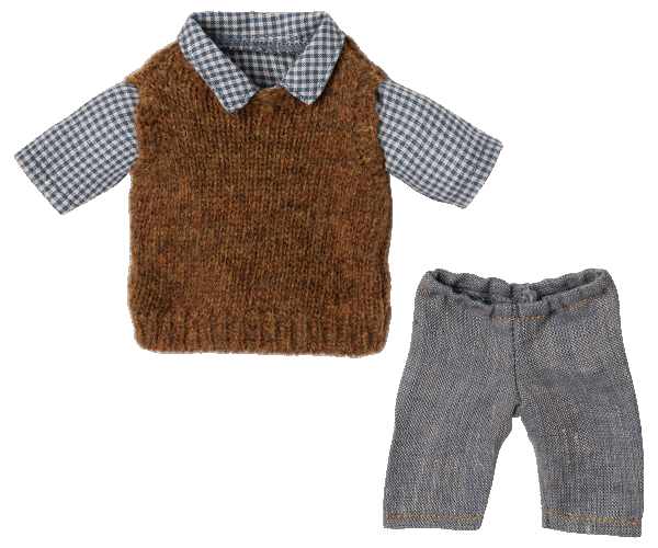 2021 Maileg Teddy Dad Shirt, Slipover, & Pants