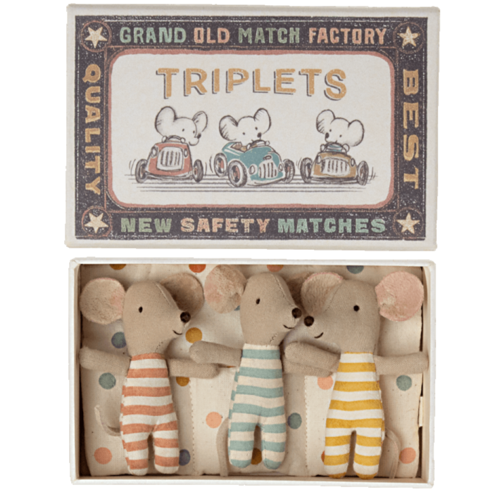 2022 Maileg Triplets Baby Mice in Matchbox