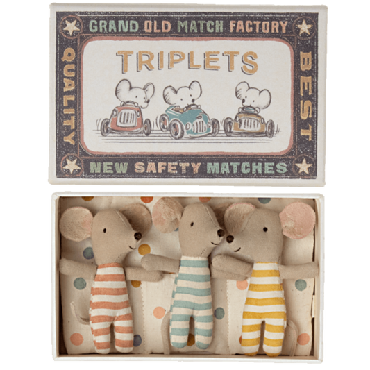 2022 Maileg Triplets Baby Mice in Matchbox